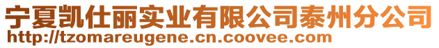 寧夏凱仕麗實業有限公司泰州分公司