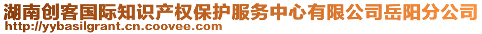 湖南創(chuàng)客國際知識產(chǎn)權(quán)保護(hù)服務(wù)中心有限公司岳陽分公司