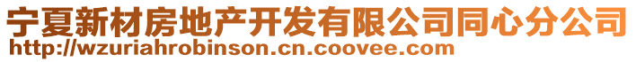 寧夏新材房地產(chǎn)開發(fā)有限公司同心分公司