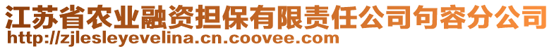 江蘇省農(nóng)業(yè)融資擔(dān)保有限責(zé)任公司句容分公司