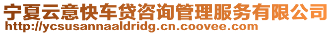 寧夏云意快車貸咨詢管理服務有限公司