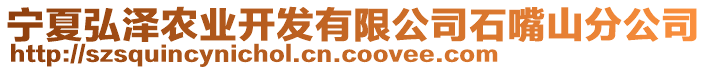 寧夏弘澤農(nóng)業(yè)開(kāi)發(fā)有限公司石嘴山分公司