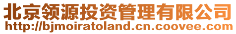 北京領(lǐng)源投資管理有限公司