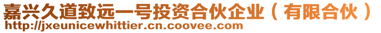 嘉興久道致遠(yuǎn)一號(hào)投資合伙企業(yè)（有限合伙）