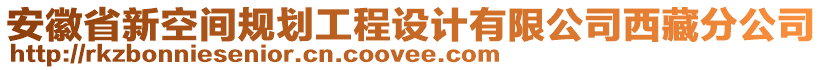 安徽省新空間規(guī)劃工程設(shè)計(jì)有限公司西藏分公司