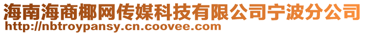 海南海商椰網傳媒科技有限公司寧波分公司