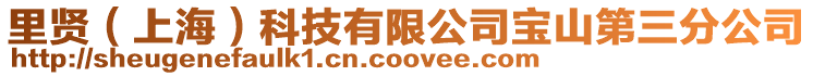 里賢(上海)科技有限公司寶山第三分公司