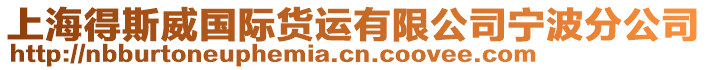 上海得斯威國際貨運有限公司寧波分公司