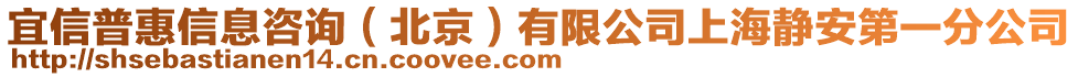 宜信普惠信息咨詢(北京)有限公司上海靜安第一分公司