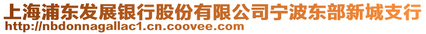 上海浦東發(fā)展銀行股份有限公司寧波東部新城支行