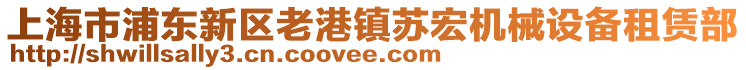 上海市浦東新區老港鎮蘇宏機械設備租賃部