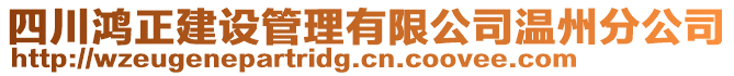 四川鴻正建設(shè)管理有限公司溫州分公司