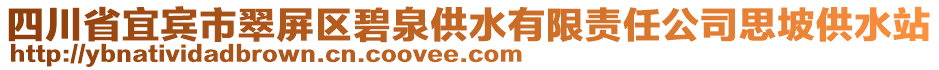 四川省宜賓市翠屏區(qū)碧泉供水有限責任公司思坡供水站