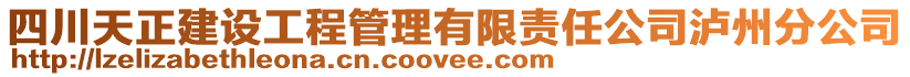 四川天正建設工程管理有限責任公司瀘州分公司