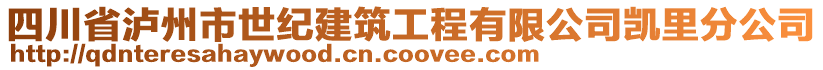 四川省瀘州市世紀(jì)建筑工程有限公司凱里分公司