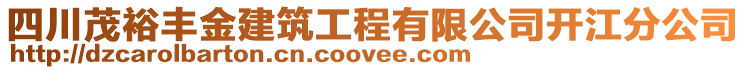 四川茂裕豐金建筑工程有限公司開江分公司