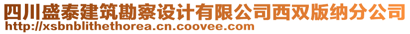 四川盛泰建筑勘察設計有限公司西雙版納分公司