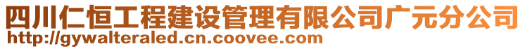 四川仁恒工程建設(shè)管理有限公司廣元分公司