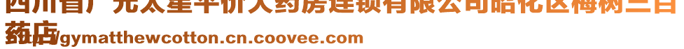 四川省廣元太星平價大藥房連鎖有限公司昭化區(qū)梅樹三百
藥店