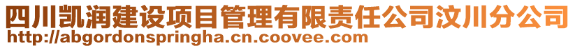 四川凱潤建設項目管理有限責任公司汶川分公司