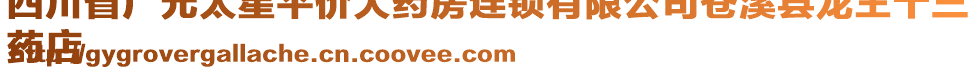 四川省廣元太星平價大藥房連鎖有限公司蒼溪縣龍王十三
藥店