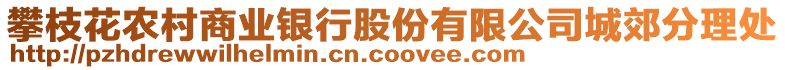 攀枝花農村商業銀行股份有限公司城郊分理處