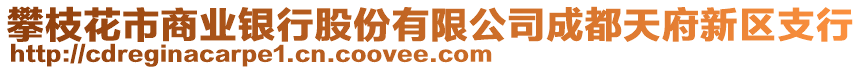 攀枝花市商業(yè)銀行股份有限公司成都天府新區(qū)支行