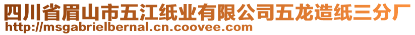 四川省眉山市五江紙業(yè)有限公司五龍?jiān)旒埲謴S