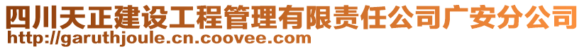 四川天正建設工程管理有限責任公司廣安分公司