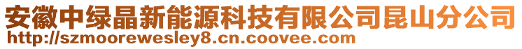 安徽中綠晶新能源科技有限公司昆山分公司