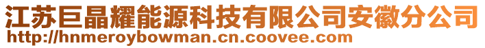 江蘇巨晶耀能源科技有限公司安徽分公司