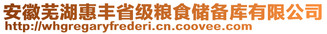 安徽蕪湖惠豐省級(jí)糧食儲(chǔ)備庫(kù)有限公司