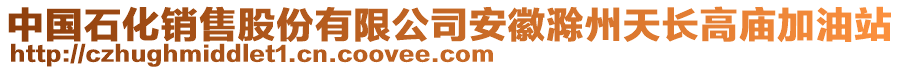 中國石化銷售股份有限公司安徽滁州天長高廟加油站