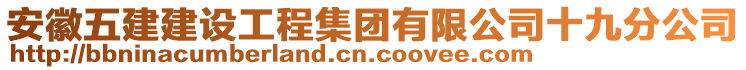 安徽五建建設(shè)工程集團(tuán)有限公司十九分公司