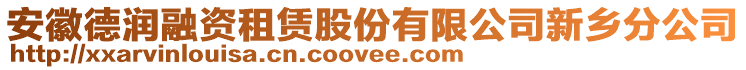 安徽德潤融資租賃股份有限公司新鄉(xiāng)分公司