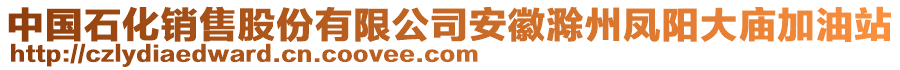 中國石化銷售股份有限公司安徽滁州鳳陽大廟加油站