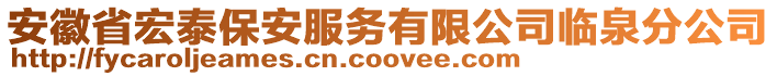 安徽省宏泰保安服務(wù)有限公司臨泉分公司