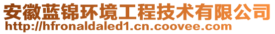 安徽藍錦環境工程技術有限公司