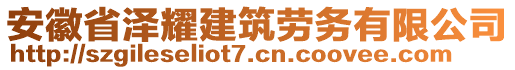 安徽省澤耀建筑勞務(wù)有限公司