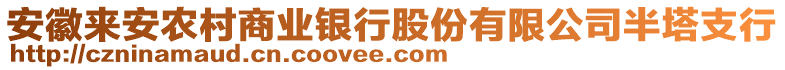 安徽來安農(nóng)村商業(yè)銀行股份有限公司半塔支行