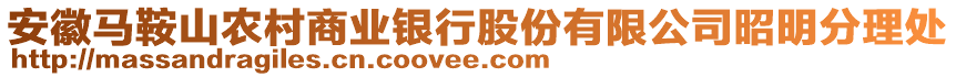 安徽馬鞍山農村商業(yè)銀行股份有限公司昭明分理處