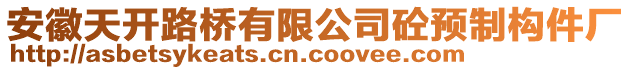 安徽天開路橋有限公司砼預(yù)制構(gòu)件廠