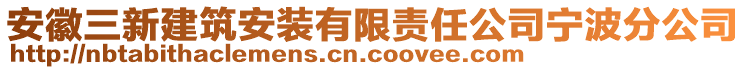 安徽三新建筑安裝有限責(zé)任公司寧波分公司