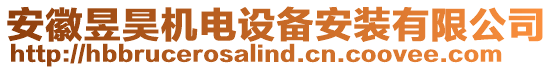 安徽昱昊機電設備安裝有限公司