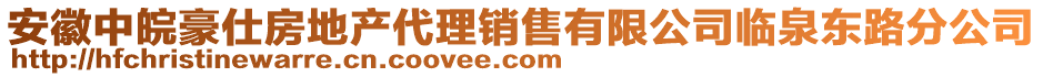 安徽中皖豪仕房地產(chǎn)代理銷售有限公司臨泉東路分公司