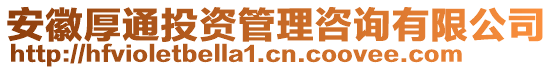 安徽厚通投資管理咨詢有限公司