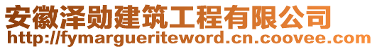 安徽澤勛建筑工程有限公司