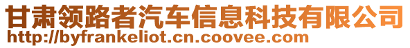 甘肅領(lǐng)路者汽車信息科技有限公司