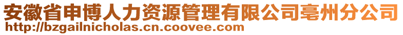 安徽省申博人力資源管理有限公司亳州分公司