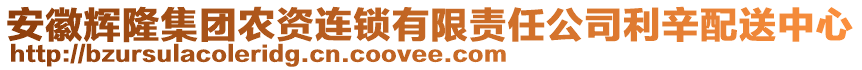 安徽輝隆集團農(nóng)資連鎖有限責任公司利辛配送中心